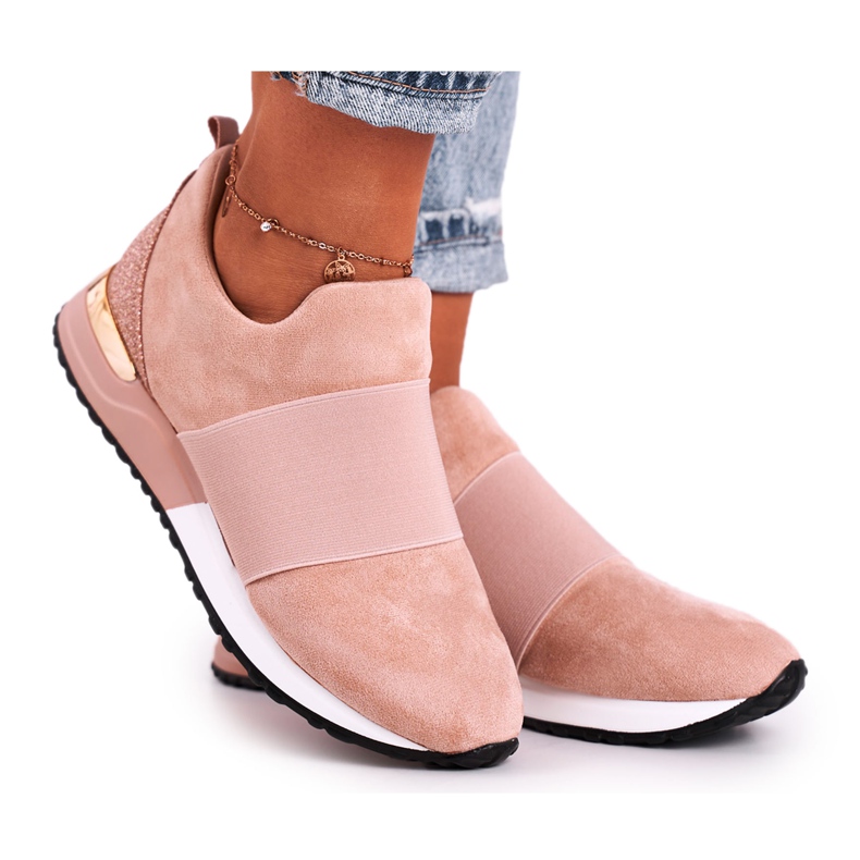FB2 Calzado deportivo para mujer Zapatillas deportivas Slip-on Pink Say Something beige rosado