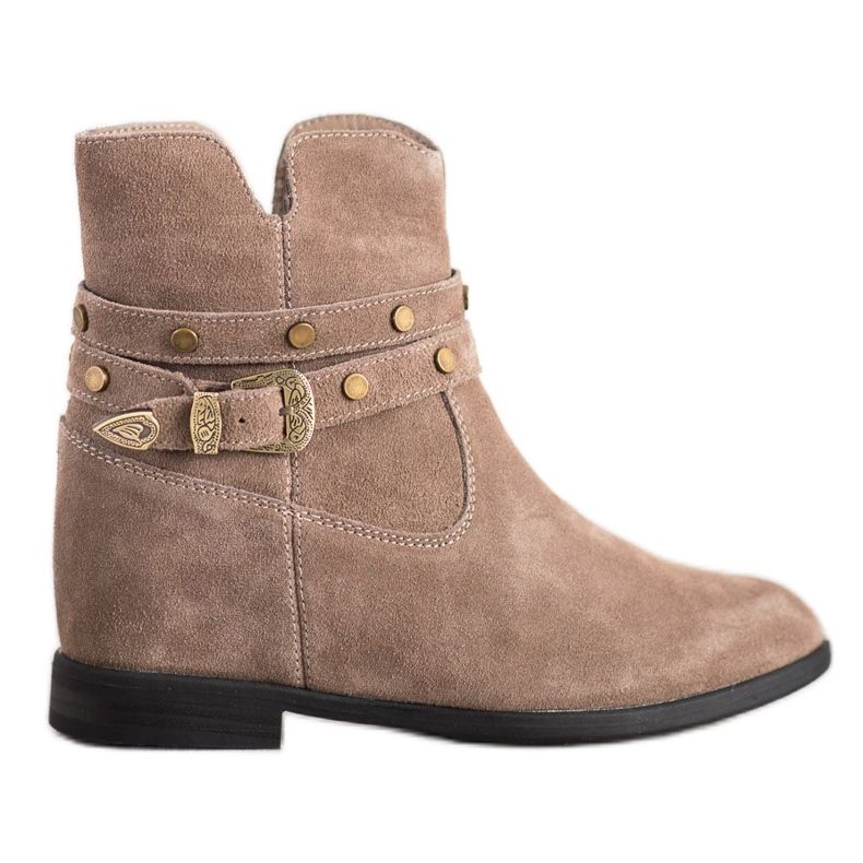Filippo Botines de piel decorados beige