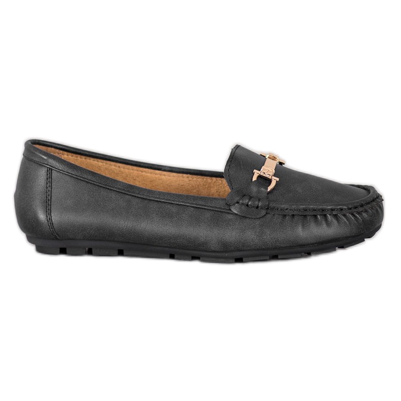 Clowse Mocasines Negros Con Adorno