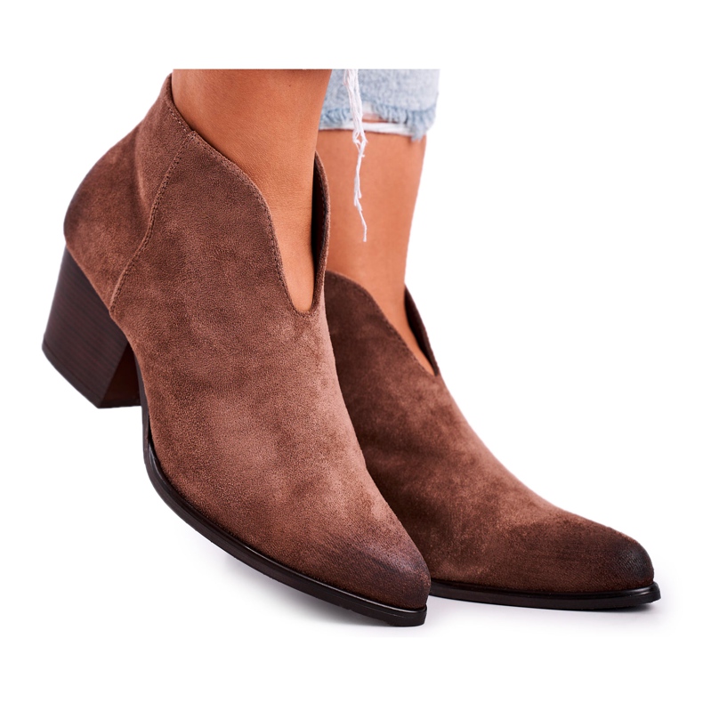 Vinceza Botines de mujer con corte Best Choice marrón Vinceza Botines de mujer con corte Best Choice marrón