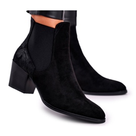 Botas De Mujer Con Tacón Alto Sergio Leone Suede Black BT613 negro