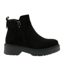 Botas negras de cuero ecológico similar al ante Elinvyra negro Botas negras de cuero ecológico similar al ante Elinvyra negro