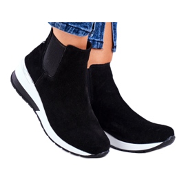 Vinceza Zapatos Deportivos De Mujer Sneakers Cuero Negro 21-7781 blanco