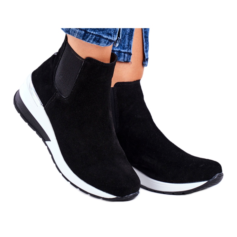 Vinceza Zapatos Deportivos De Mujer Sneakers Cuero Negro 21-7781 blanco