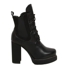 Botas negras de tacón ancho DF3718 Black negro