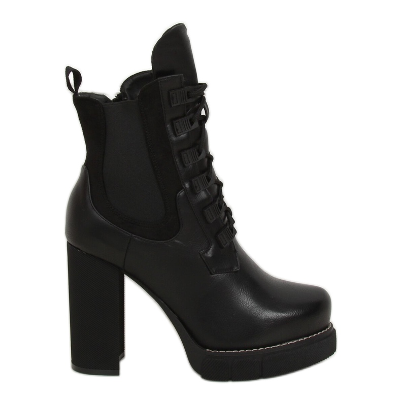 Botas negras de tacón ancho DF3718 Black negro