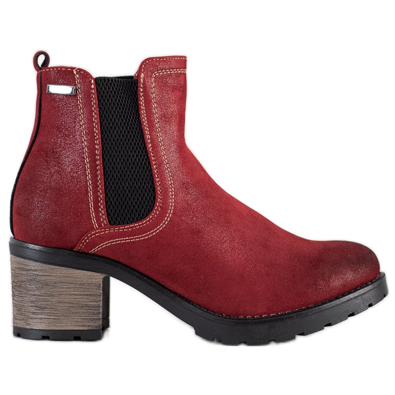 SHELOVET Botas elegantes con purpurina rojo