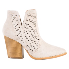Bella Paris Botines calados en el poste beige