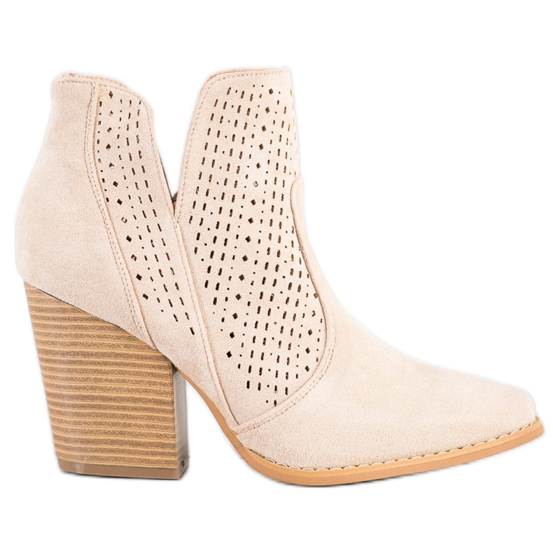 Bella Paris Botines calados en el poste beige