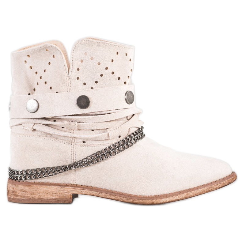 Bella Paris Botas con Rayas Decorativas beige