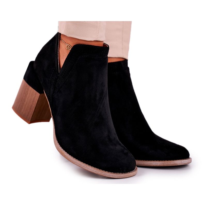 MSMG Botas De Mujer Con Corte De Tacón Negro Meliori Dream