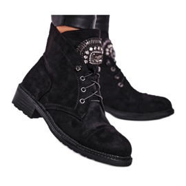 Botas Calientes Mujer Ante Cristales Negro Hondus