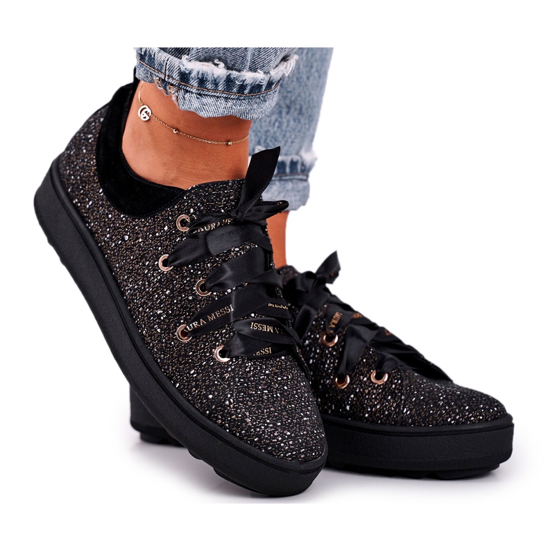 Sneakers de Mujer Elegant Leather Laura Messi Negro 2045