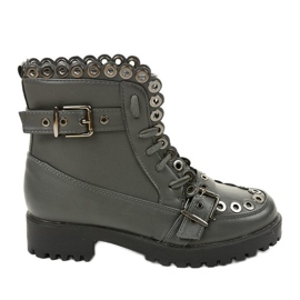 Botas grises aisladas con hebilla 1370-5 Botas grises aisladas con hebilla 1370-5
