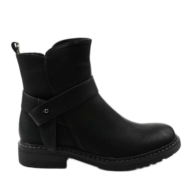 Botines planos negros de mujer con cremallera Graybane
