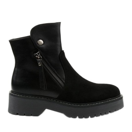 Botines de gamuza en cuero ecológico negros de Brundstan