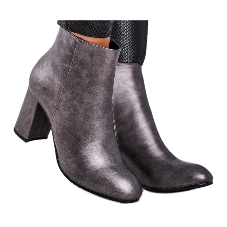 FW1 Botas De Mujer Con Tacón Gris Gun FW1 Botas De Mujer Con Tacón Gris Gun