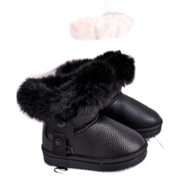 Apawwa Botas de nieve para niños con aislamiento Marella negro con pelo