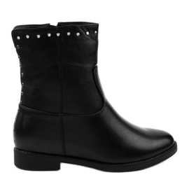 Botas negras con cuña oculta y letras Nambi negro