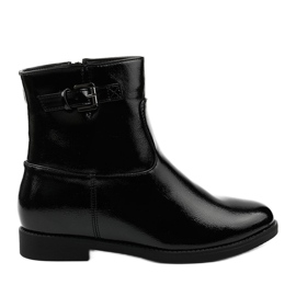 Botas negras con aislamiento y cuña lacada de charol oculta Valentina negro