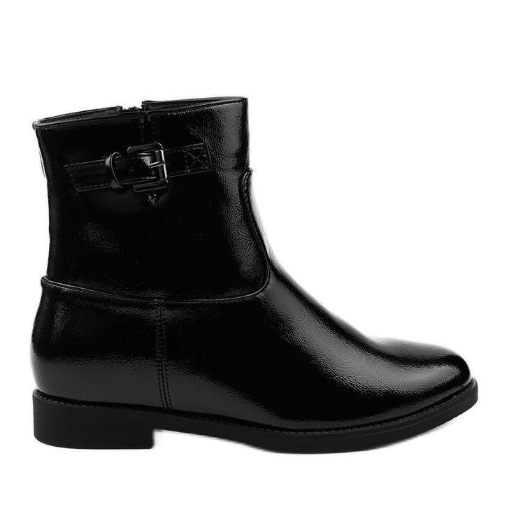 Botas negras con aislamiento y cuña lacada de charol oculta Valentina negro Botas negras con aislamiento y cuña lacada de charol oculta Valentina negro