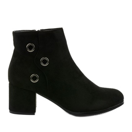 Botines negros con ante ecológico A8163 / A