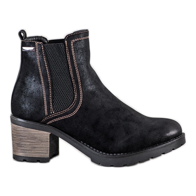 SHELOVET Botas elegantes con purpurina negro