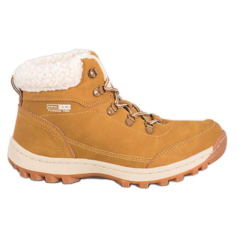 Ax Boxing Zapatos de trekking con piel de oveja amarillo