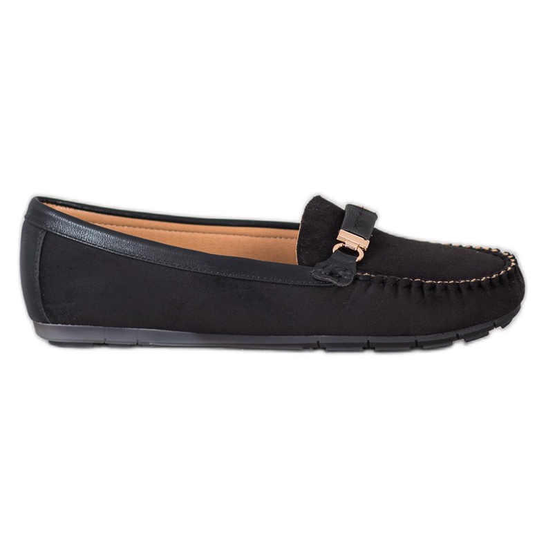 Fama Mocasines de ante negro