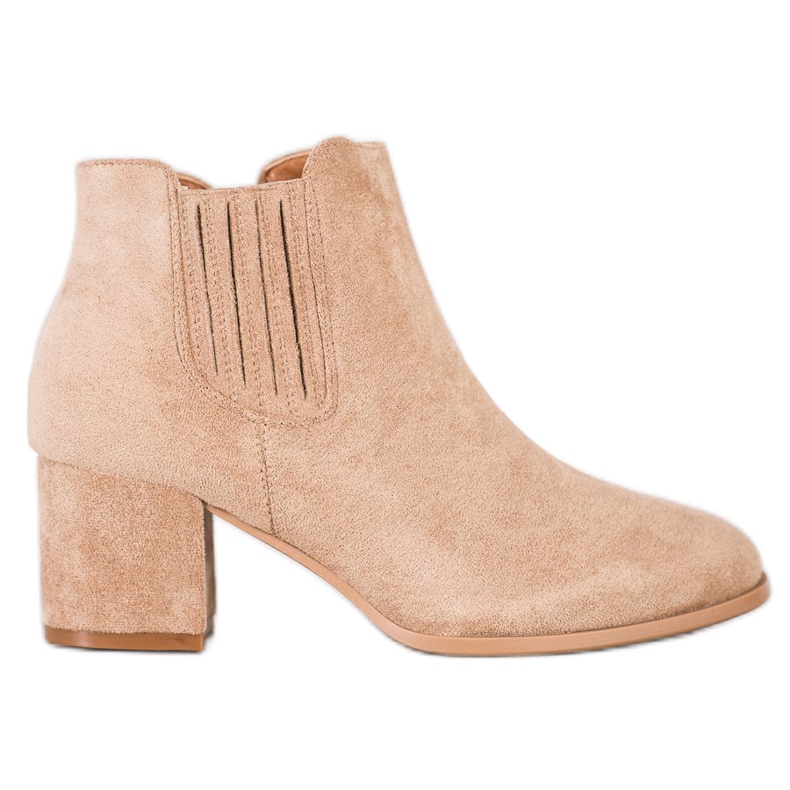 Bella Paris Botines cortos de ante beige