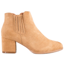 Bella Paris Botines cortos de ante beige