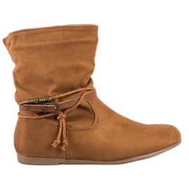 SHELOVET Botas de gamuza de moda marrón