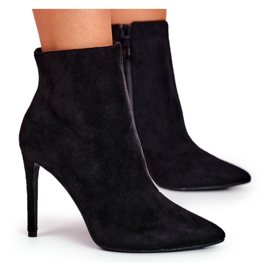 FW1 Botas de mujer con tacón alto, jeans negros