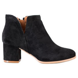 Bella Paris Botines cortos de ante negro