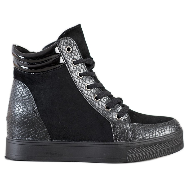 Bestelle Zapatos de cuña cómodos negro Bestelle Zapatos de cuña cómodos negro