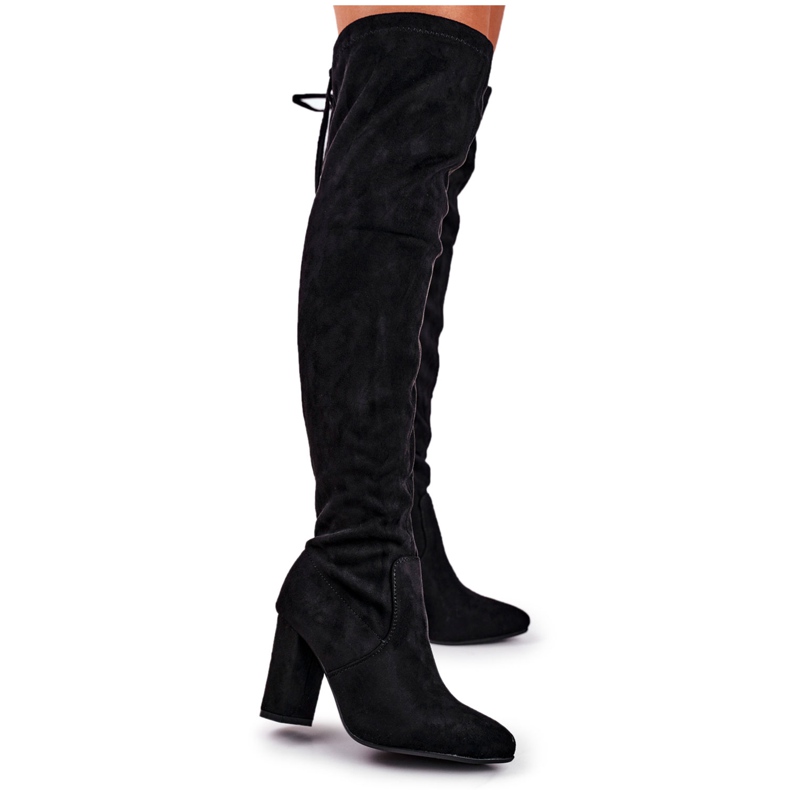 Botas hasta la rodilla para mujer Eco-Suede Black First Time negro