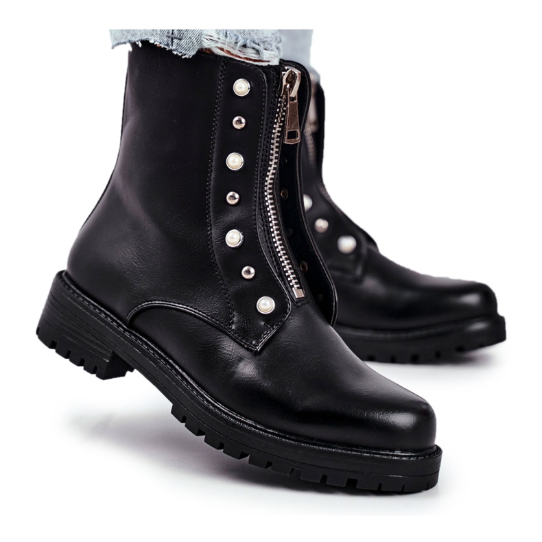 Botas cálidas de mujer Black Hypnotized con cremallera en la parte delantera negro