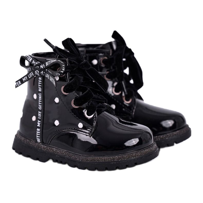 Botas infantiles con aislamiento lacado negro Essie