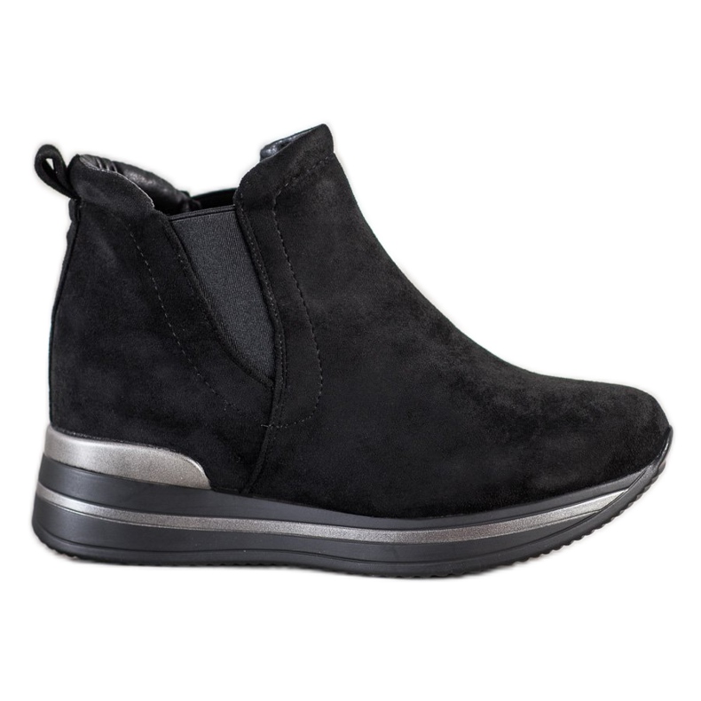 Gogo Botines de ante sin cordones negro