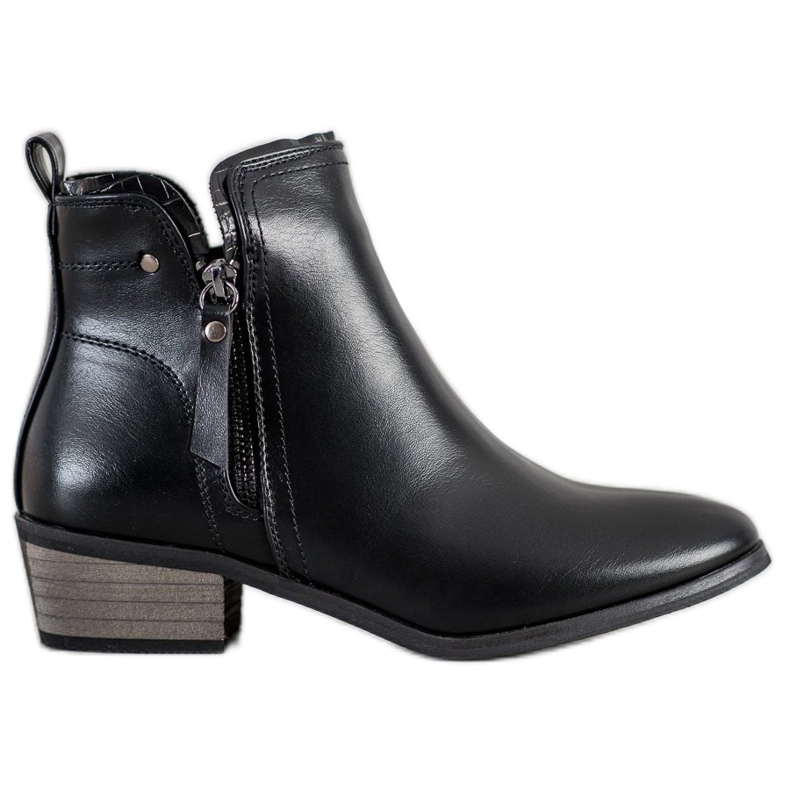 J. Star Botas con cremallera decorativa negro