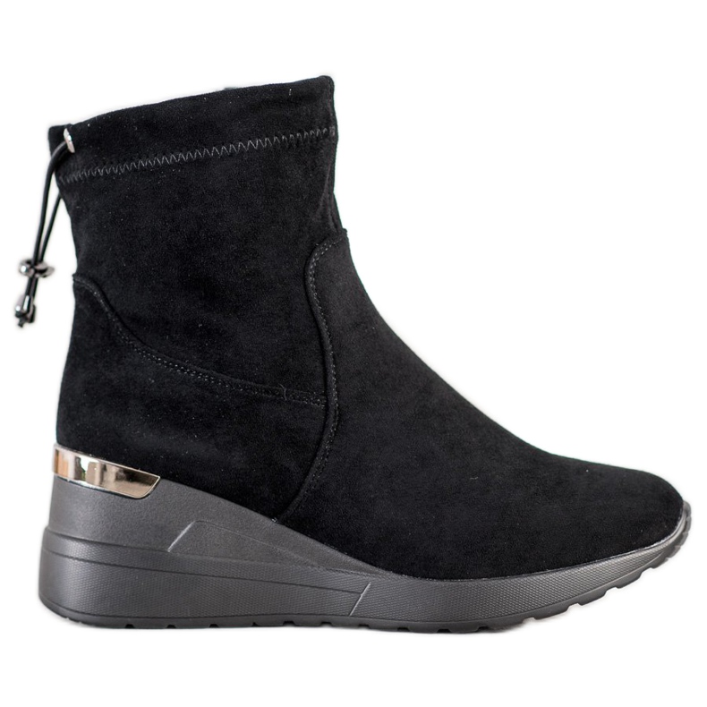 Camo Botas de cuña de ante negro Camo Botas de cuña de ante negro