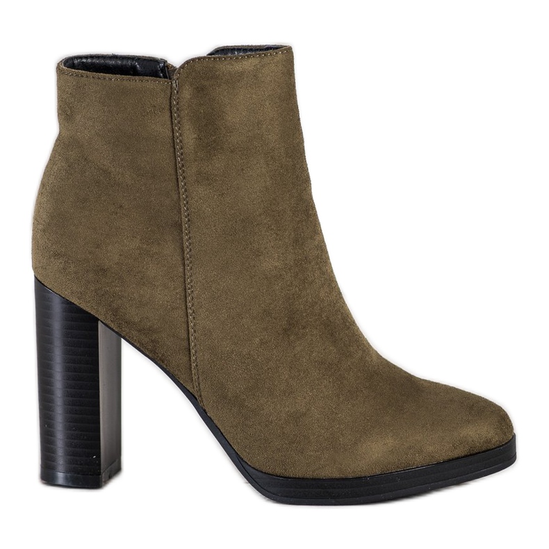 Super Me Botas de tacón de moda verde Super Me Botas de tacón de moda verde