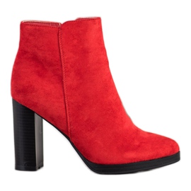 Super Me Botas de tacón de moda rojo