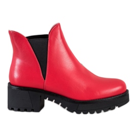 Super Mode Botas sin cordones de piel ecológica rojo