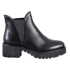 Super Mode Botas sin cordones de piel ecológica negro
