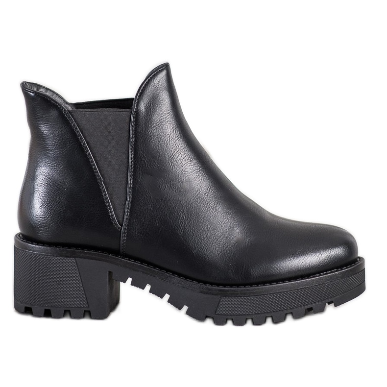 Super Mode Botas sin cordones de piel ecológica negro