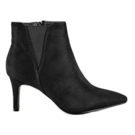 SHELOVET Botas negras en un tacón alto negro