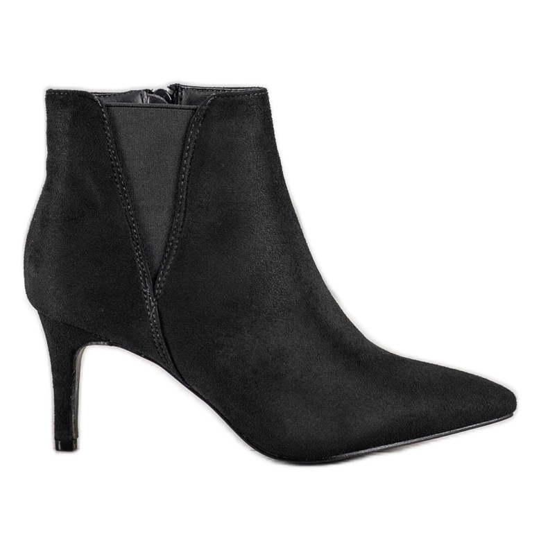 SHELOVET Botas negras en un tacón alto negro