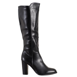 Seastar Botas de cuero ecológico negro