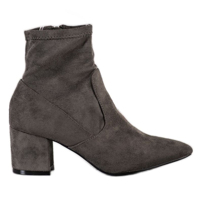 SHELOVET Botas de tacón de ante caqui